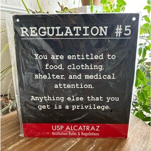 Metal wall hanging from Alcatraz.